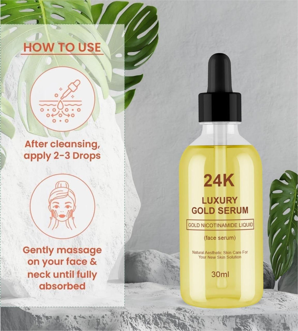 24K Gold Face Serum improves Dullness Reduces fine lines (30 ml) Pack of 1