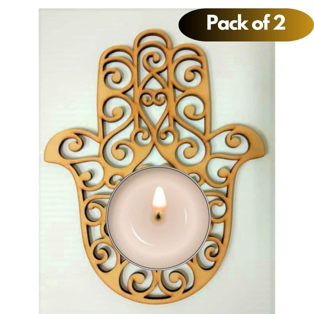 Hamsa Hand Diyas Pack of 2