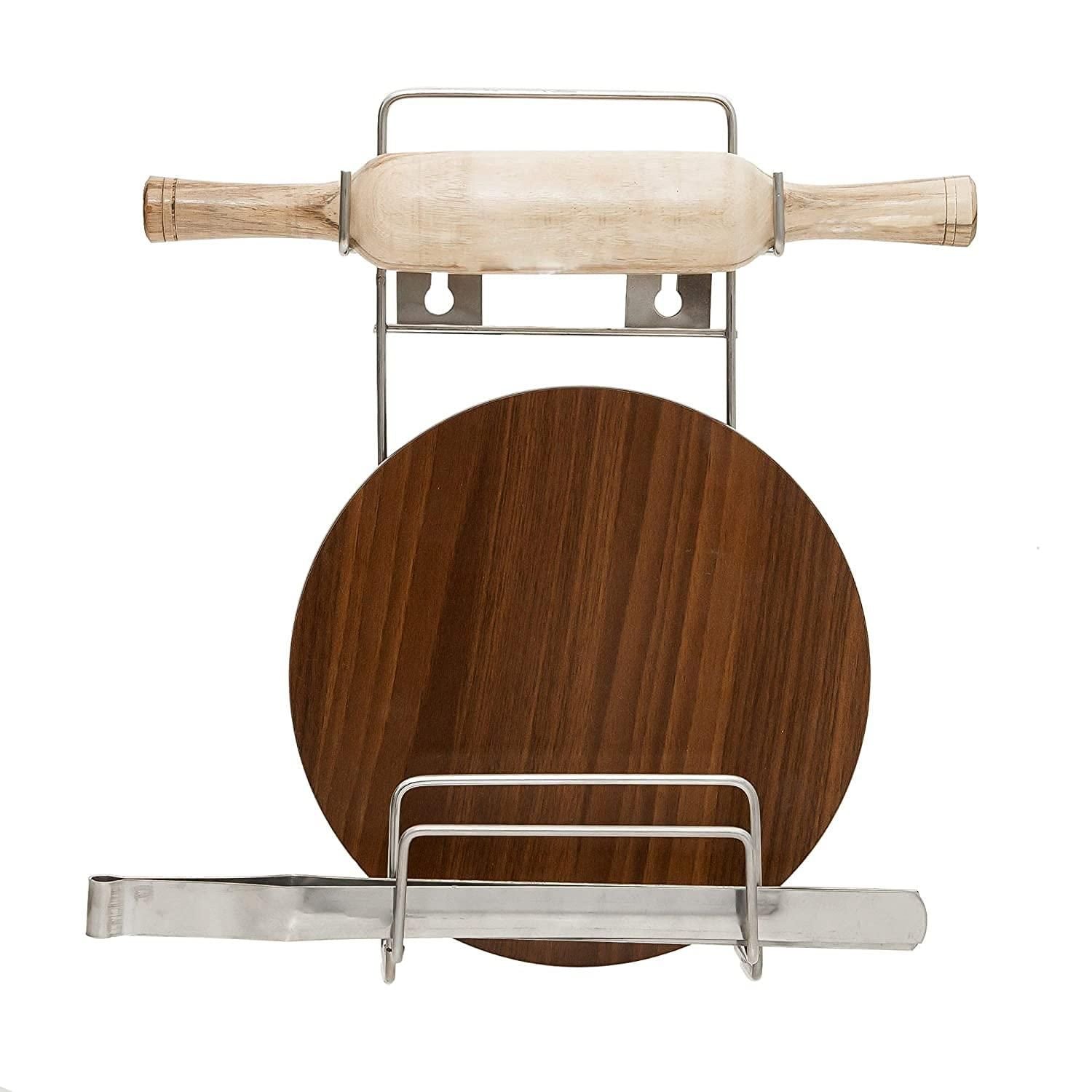 Stainless Steel Rolling Pin Holder Chakla Belan Stand