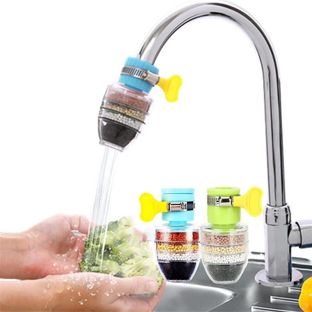Activated Carbon Faucet Water Filters Universal Interface Home Kitchen Faucet Tap Water Clean Purifier Filter Cartridge Five Layer Water Filter-Multi Color  (Pack of 2)