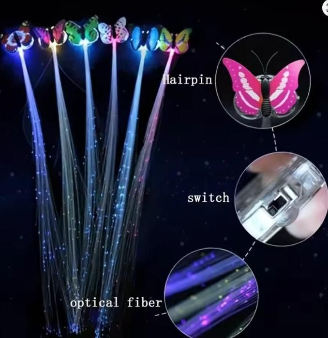 LED Flashing Light  Butterfly Hair Clip (Pack of 2 )