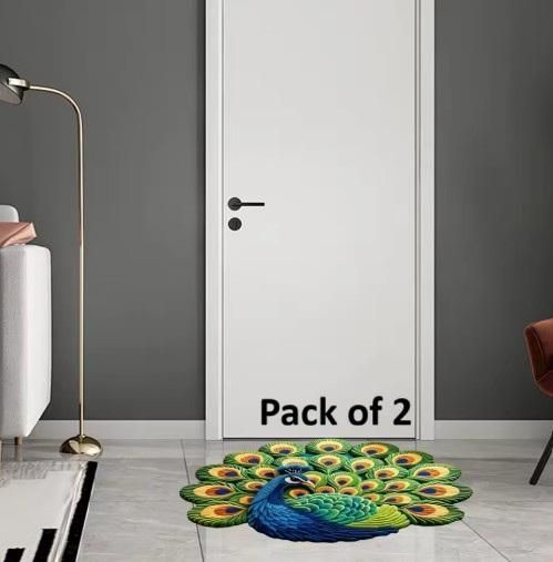 Non-Slip Peacock Mat (Pack of 2)