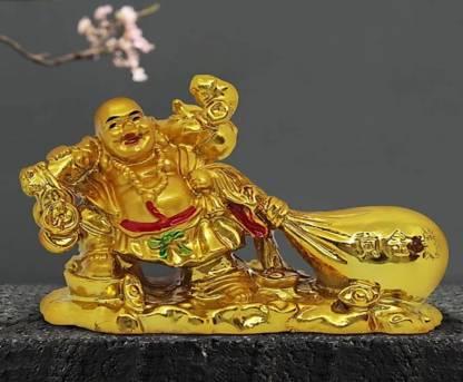 Feng Shui Lucky Laughing Buddha Pulling Big Potli Showpiece