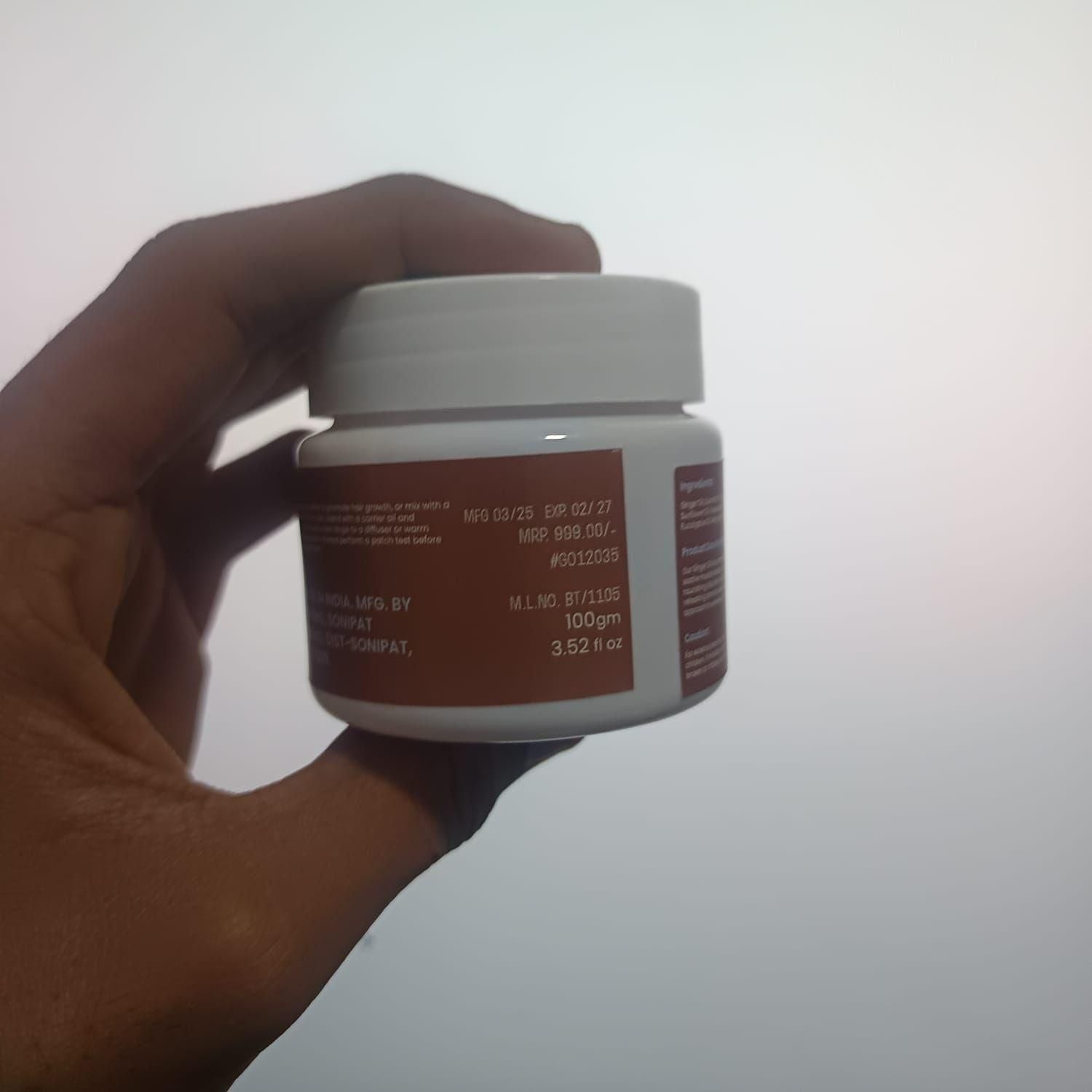 ZEG GINGER OIL 100GM ? 100% Natural Multipurpose Oil for Hair, Skin & Body