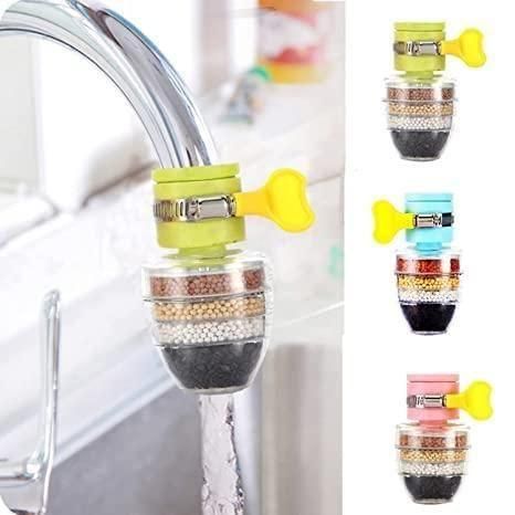 Activated Carbon Faucet Water Filters Universal Interface Home Kitchen Faucet Tap Water Clean Purifier Filter Cartridge Five Layer Water Filter-Multi Color  (Pack of 2)