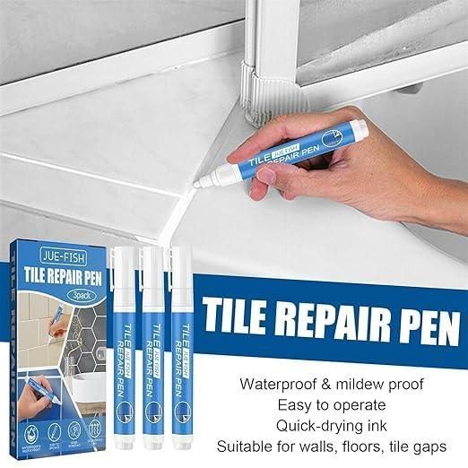 Tile Repair Pen (Pack of 2)  Grout Pen for Bathroom, Kitchen, Floor & Wall Tiles