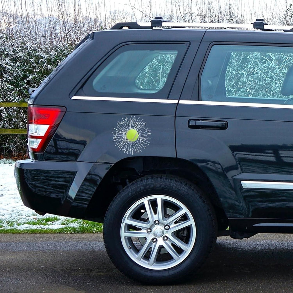 3D Broken Glass Football Car Sticker