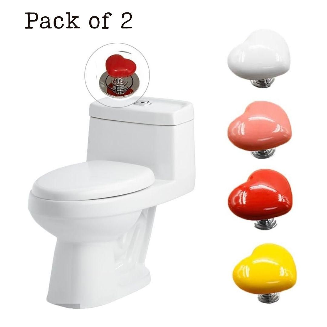 Toilet Press Button Heart Shape (Pack of 2)